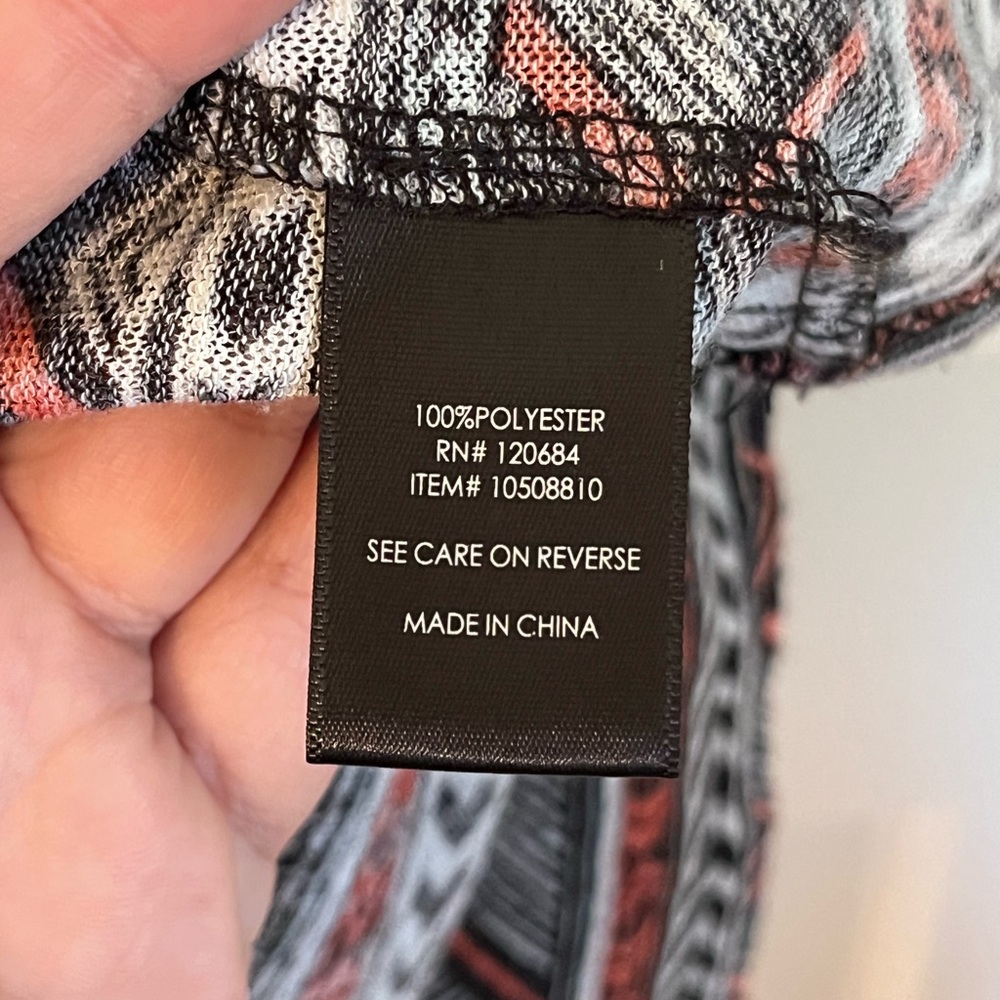 Torrid Open Front Kimono, Black & Orange, Aztec Print, size 1X - Picture 4 of 4